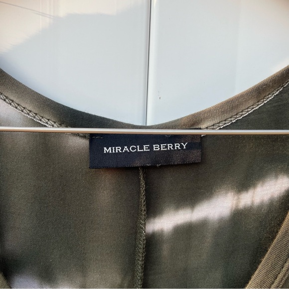 Green and White Maxi Dress, Tie Dye with pockets, Jersey knit stretch Large long - Picture 4 of 9